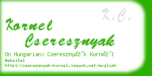 kornel cseresznyak business card